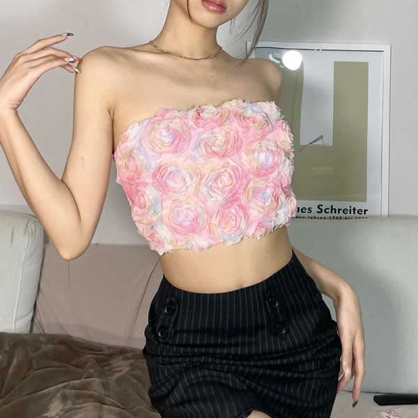 Women's fashion one word collar sexy backless short slim fit hot girl vest female
