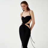 Women's fashion halter neck one-shoulder sexy backless slim temperament dress women