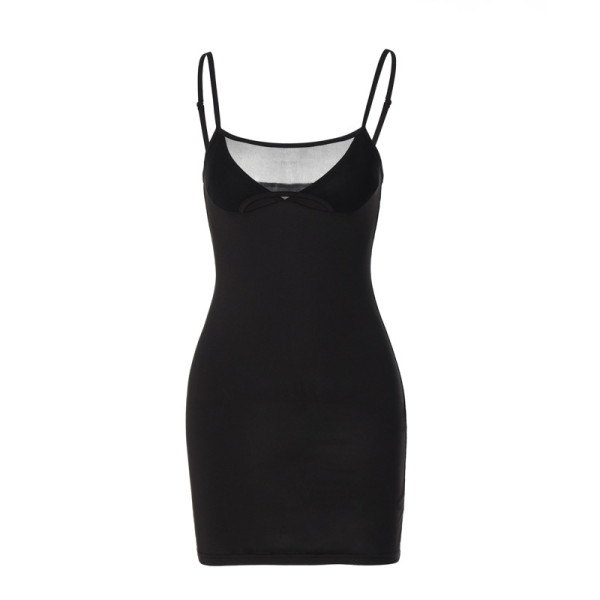 Sexy Sleeveless Sling V-Neck Mesh Dress