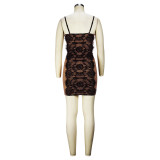 Sexy suspender skirt lace mesh gauze open back dress
