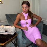 Fashion sexy halter neck slim hip dress