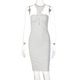 Fashion sexy halter neck slim hip dress