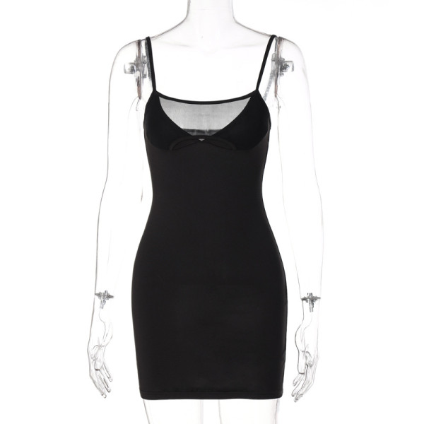 Sexy Sleeveless Sling V-Neck Mesh Dress
