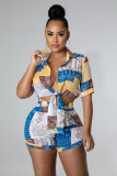 Fashion Casual Print Lace-Up Two-Piece Set