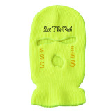 Embroidered three-hole hat Ski mask