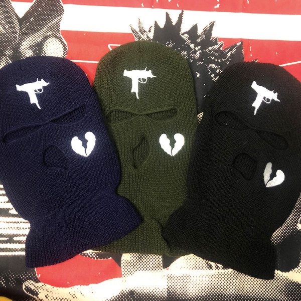 Embroidered Acrylic Three Hole Hat Ski Mask