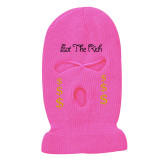 Embroidered three-hole hat Ski mask