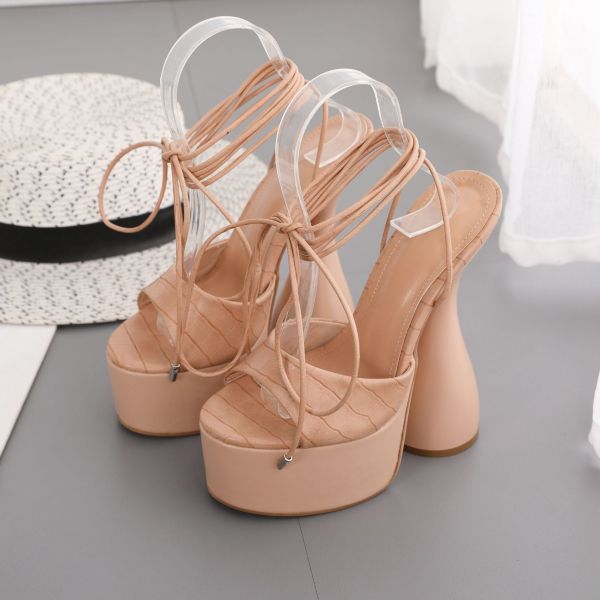 women's shoes water platform chicken leg heel chunky high heel strappy women's sandals