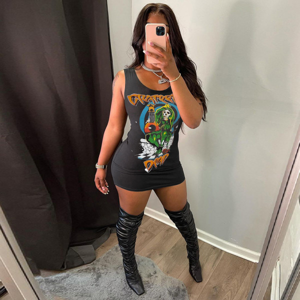 Fashion casual sexy summer new vest dress