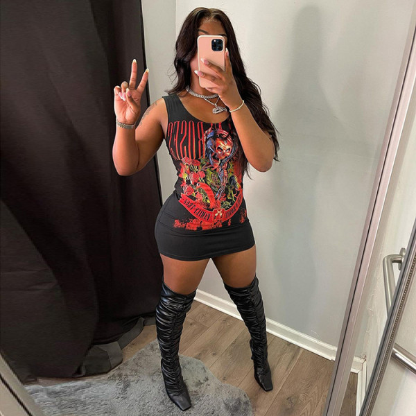 Fashion casual sexy summer new vest dress