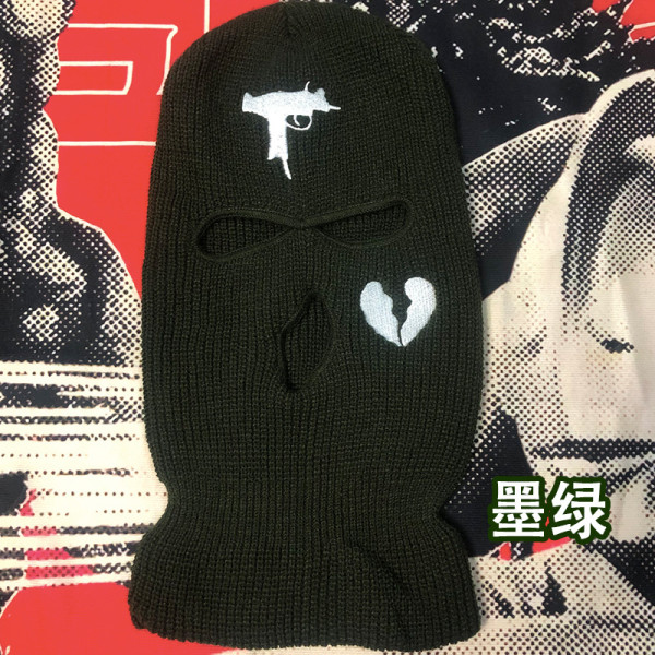 Embroidered Acrylic Three Hole Hat Ski Mask