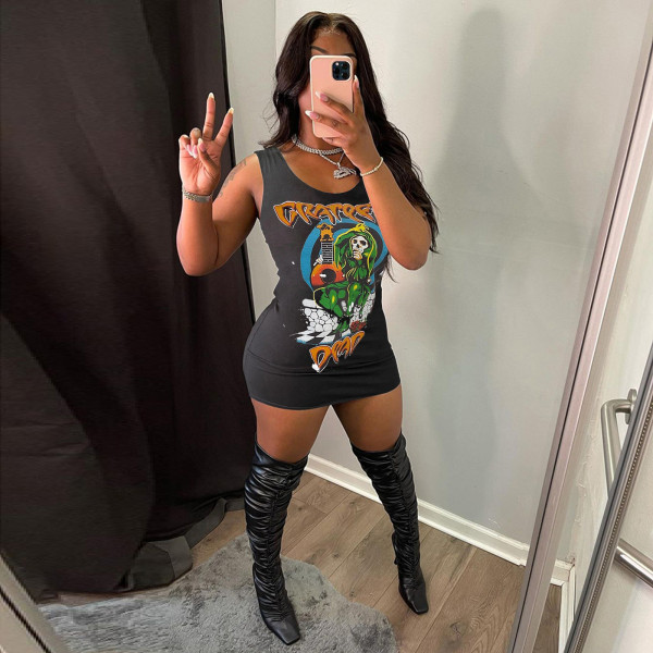 Fashion casual sexy summer new vest dress