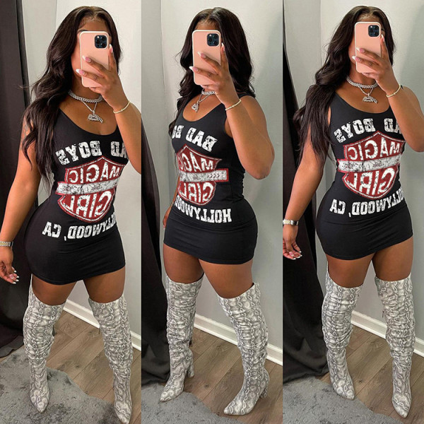 Fashion casual sexy summer new vest dress