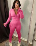 Women's Solid Zip Split Two-Piece Tracksuit