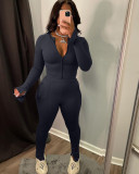 Women's Solid Zip Split Two-Piece Tracksuit