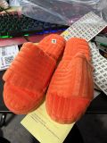 Cotton slippers large size terry cloth suede one-line flat casual foreign trade women's shoes
