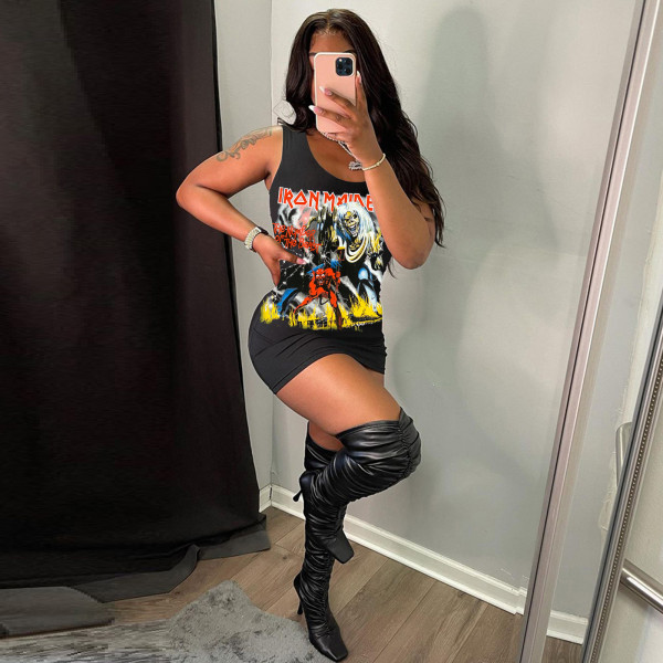 Fashion casual sexy summer new vest dress