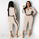 Fashion casual women's zipper trousers long sleeves