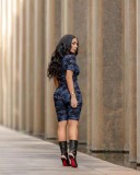 Women's Camo Print Short Sleeve Tracksuit