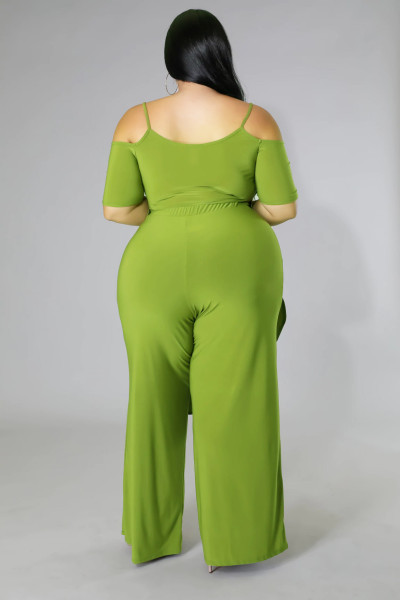 Large size women's off-the-shoulder front long back short suit two-piece suit