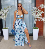 Women's Skirt Set Wrap Chest Sling Polka Dot Print Summer Vacation Style