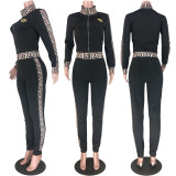 Fashion casual women's zipper trousers long sleeves