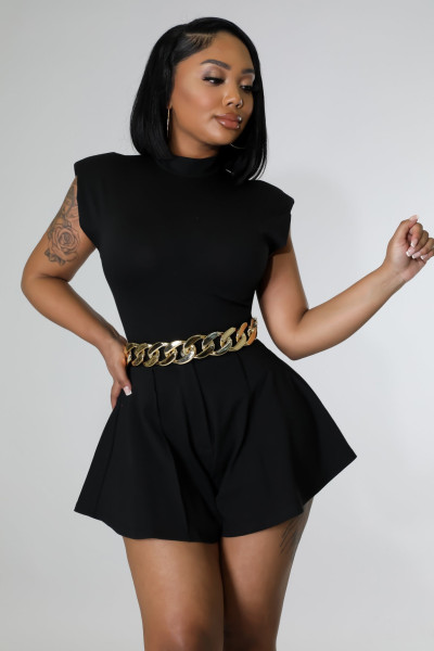 Fashion jumpsuit + wide leg pants two-piece set