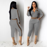 Fashion casual women's zipper trousers long sleeves