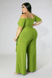Large size women's off-the-shoulder front long back short suit two-piece suit