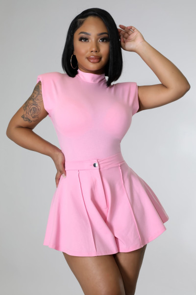 Fashion jumpsuit + wide leg pants two-piece set