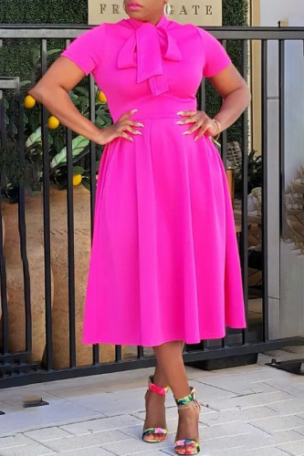 Fashion Tie Waist Home Commuter Long Dress