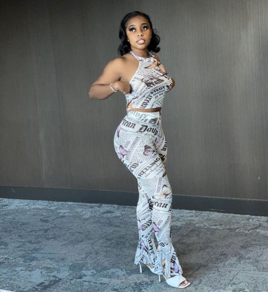 Fashion New Newspaper Butterfly Print Two Piece Set