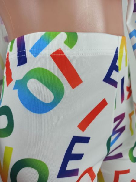 Alphabet-print sexy waistless two-piece set