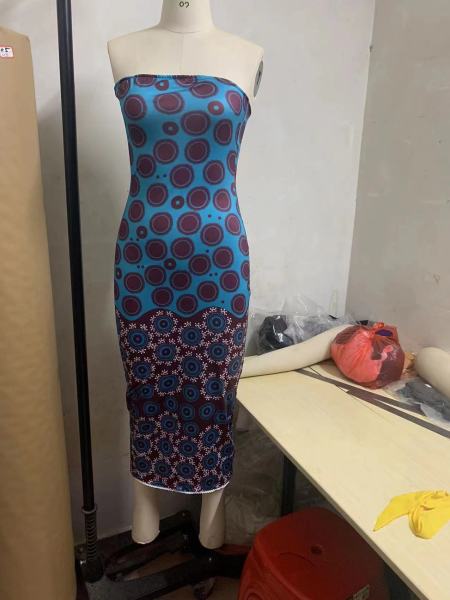 Vintage Print Waist Pencil Skirt Cape Two-Piece Set
