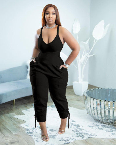 sexy women's sexy suspenders slim jumpsuit