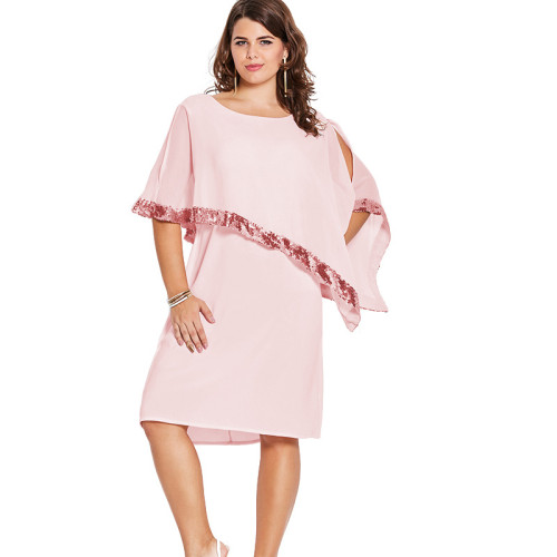 Fashion women's stitching sequins solid color dress nightclub skirt