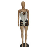 Women's Solid Color Lace Up Swimsuit + Mesh Lace Up Skirt Multi-color Optional