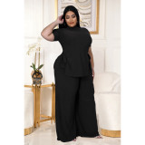 Large size sexy women's nightclub clothes fashion casual straps wide leg pants two-piece set