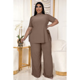 Large size sexy women's nightclub clothes fashion casual straps wide leg pants two-piece set