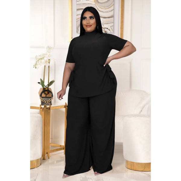 Large size sexy women's nightclub clothes fashion casual straps wide leg pants two-piece set