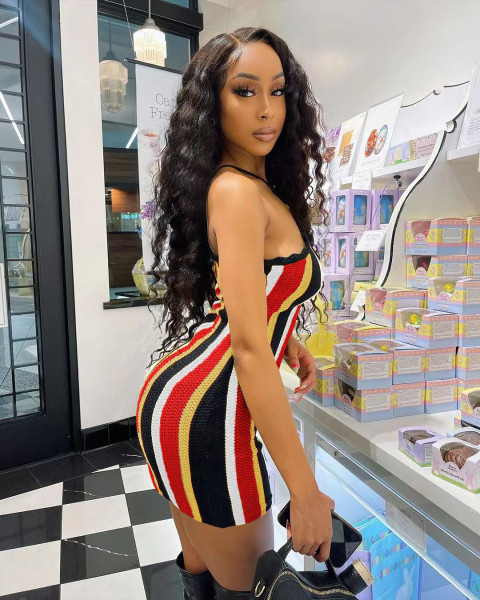 Women's Casual Colorful Striped Knit Slip Dress
