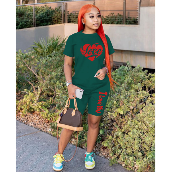 Fashion Casual Sports Suit Cartoon Print 2 Piece Women's Clothing