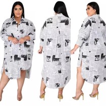 Sexy Split Casual Print Plus Size Top