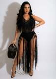 Ladies Beach Skirt Handmade Crochet Jumpsuit Fringe Skirt