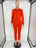 Solid Color Push Button Air Layer Casual Suit
