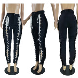Trendy Dark Ribbon Trousers