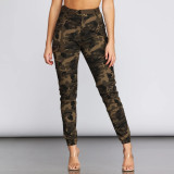 Stylish Slim Fit Camo Print Casual Pennies