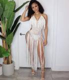 Ladies Beach Skirt Handmade Crochet Jumpsuit Fringe Skirt