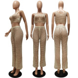 Sexy Slim Fit Cutout Knit Hand Hook Cutout Casual Suit