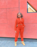 Solid Color Push Button Air Layer Casual Suit